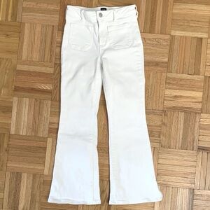 GAP - WHITE Flare Denim Pants Sailor Pockets - Girls Size 8 LIKE NEW!